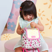 Mochila Bucket Infantil Pampili Borboletas Branca e Colorida - bolsa com a menina