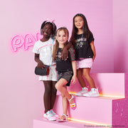 Tênis de Led Infantil Pampili SPK 35 Music Branco e Pink - foto nas meninas