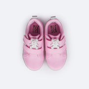 Tênis de Led Infantil Pampili Sneaker Luz Ursinho Glam Rosa - superior do tênis confortável