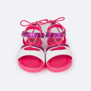 Sandália Papete Infantil Pampili Candy Surprise Pink e Colorida - frente da sandália customizável