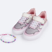 Tênis Pampili XP 24 Toda Menina é uma Artista Empreendedora Colorido - Vem com kit pulseira para customizar! - frente do tênis calce fácil