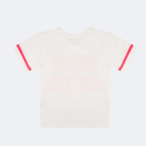 Camiseta Infantil Feminina Pampili Estampa Glitter Neon Come Believe Off White e Colorida - camiseta off white