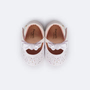 Sapato de Bebê Pampili Nina Laço Glitter Strass Branco - sapato confortável para bebê