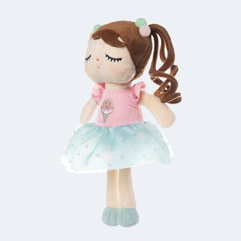Boneca Metoo Mini Angela Candy School - 21 cm - lateral da boneca metoo cacheada