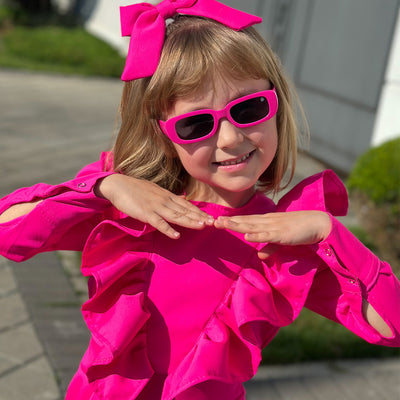 Óculos de Sol Infantil KidSplash! Proteção UV Retrô Pink - óculos na menina