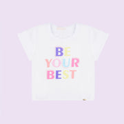 Camiseta Infantil Pampili Cetim Be Your Best Branca - camiseta infantil