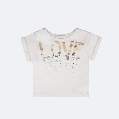Camiseta Infantil Pampili Love Off White