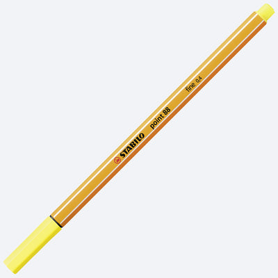 Caneta Stabilo Point 88 Amarela Neon - frente da caneta