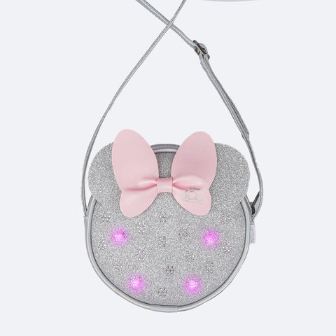 Bolsa de Led Infantil Pampili Prata Minnie Mouse © DISNEY- frente da bolsa