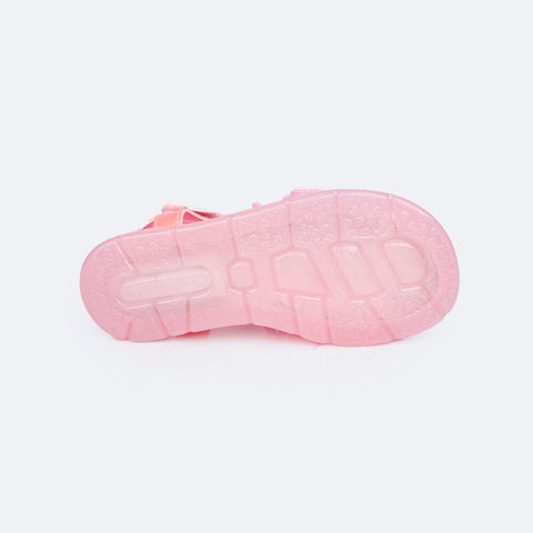 Sandália de Led Infantil Pampili Lulli Laço Perfuros Colorida - solado antiderrapante