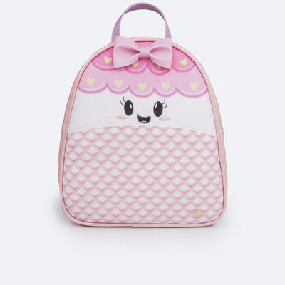 Mochila Infantil Pampili Glitter Rosa e Colorida - frente da mochila