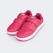 Tênis Escolar Infantil Pampili Slim Joy Velcro Pink - frente do tênis escolar pink