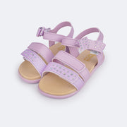 Sandália Papete Infantil Mini Fly Glitter Brilho Lilac - frente da papete para festa