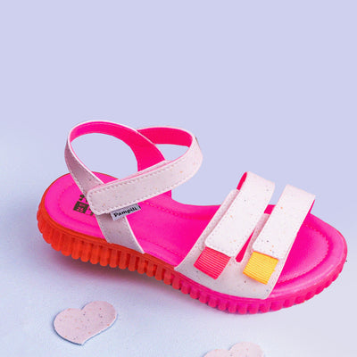 Sandália Papete Infantil Pampili Candy Eco Amigável Branca e Pink - sandália reciclada