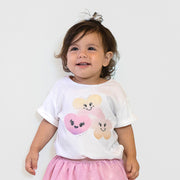 Camiseta Infantil Pampili Carinhas Felizes Strass Branca - camiseta infantil na menina