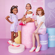 Tênis Infantil Pampili XP 21 Eco Amigável Branco e Pink - coleção com as meninas
