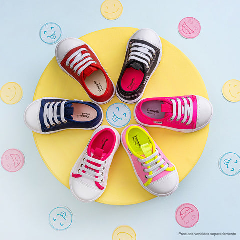 Tênis Infantil Feminino Pampili Mini Easy Pink Neon - coleção completa