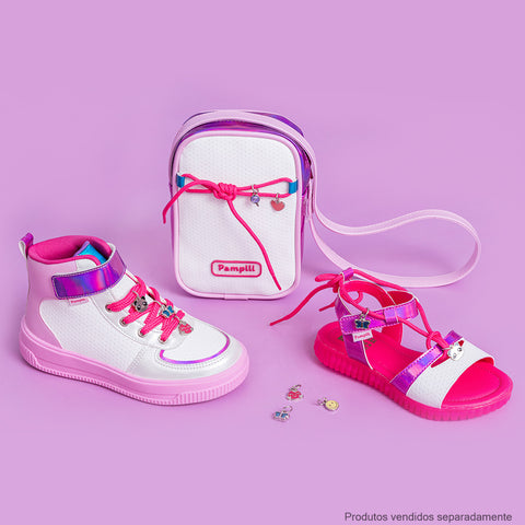Sandália Papete Infantil Pampili Candy Surprise Pink e Colorida - coleção completa