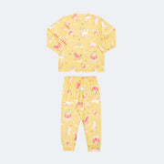 Pijama Infantil Alakazoo Manga Longa Mundo Mágico Amarelo - costas pijama inverno