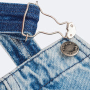 Salopete Jeans Infantil Pampili Strass Azul - botão personalizado