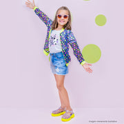 Sandália Infantil Lyra Glee Tratorada Transparente Amarelo Flúor e Colorida - sandália infantil na menina