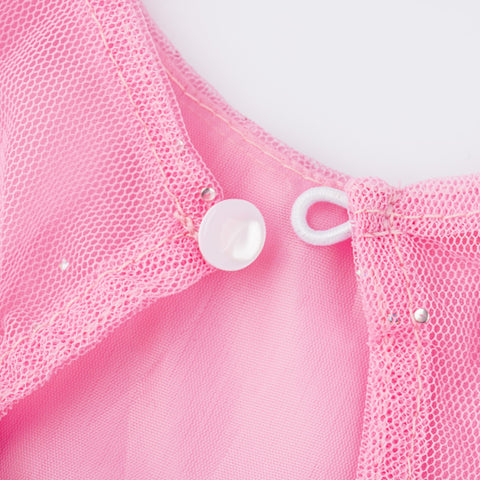 Vestido de Festa Bambollina Tule e Cinto Glitter com Laço Rosa - 2 a 6 Anos - botão aberto na gola