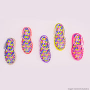 Sandália Infantil Lyra Glee Tratorada Transparente Coral e Colorida - coleção sandália transparente