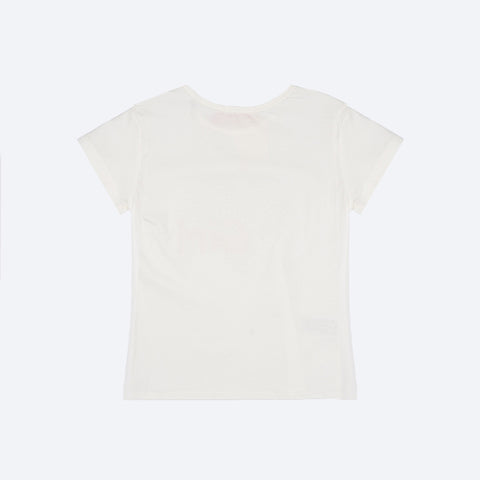 Camiseta Infantil Pampili Girl Coração Strass Off White - costas camiseta feminina