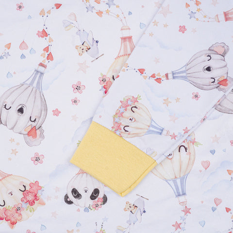 Pijama Infantil Alakazoo Manga Longa Balões Fofos Off White - pijama com punho