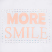 Camiseta Infantil Pampili More Smile Pedras Strass Branca - estampa e aplicação de pedras