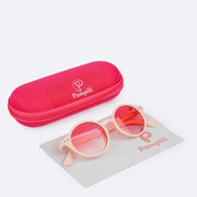 Óculos de Sol Infantil Feminino Pampili Nude e Rosa - foto do estojo com o óculos