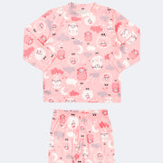 Pijama Infantil Alakazoo Manga Longa Ovelinha Rosa - estampa pijama infantil inverno