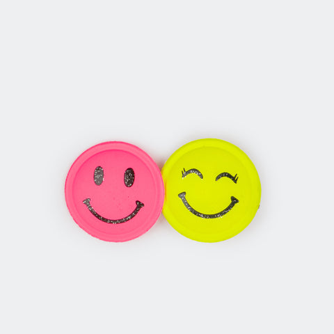 Acessório para Cabelo Bico de Pato Emojis Pink e Amarelo.