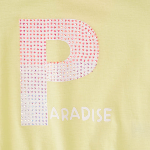 Camiseta T-Shirt Pampili Infantil Feminina Paradise Amarela.
