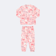 Pijama Infantil Alakazoo Manga Longa Ovelinha Rosa - frente pijama infantil feminino
