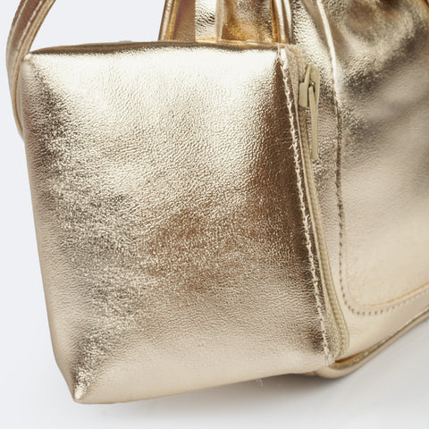 Bolsa Infantil Feminina Pampili Celebrar com Strass e Mini Bag Metalizada Dourada  - mini bag na alça