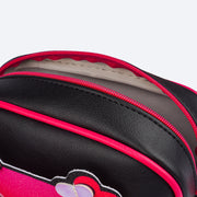 Bolsa Infantil Pampili Pamps com Glitter Preta e Pink - forro interno e abertura em zíper