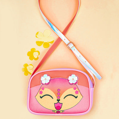 Bolsa Infantil Pampili Pamps com Glitter Rosa Neon - frente da bolsa infantil feminina