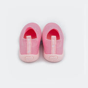 Tênis Infantil Primeiros Passos Confort Baby Knit com Pontos de Luz Rosa Glace.
