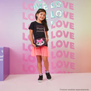 Bolsa Infantil Pampili Pamps com Glitter Preta e Pink - bolsa e tênis com glitter