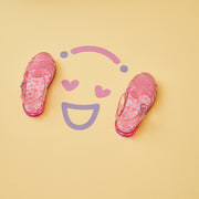 Sandália de Led Infantil Pampili Glee Valen Transparente e Glitter Rosa Lilás - sandália com palmilha colorida