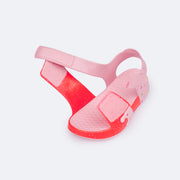 Sandália Papete Infantil Pampili Star Glee Doce Glitter Pink e Rosa - sandália calce fácil