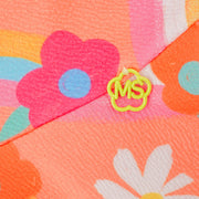 Vestido Kids Mon Sucré Estampa Flores Verão Colorido - detalhe marca na cintura
