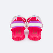 Sandália Papete Infantil Pamps Candy Branca e Pink - traseira comfy da sandália infantil
