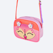 Bolsa Infantil Pampili Pamps com Glitter Rosa Neon - bolsa com alça regulável