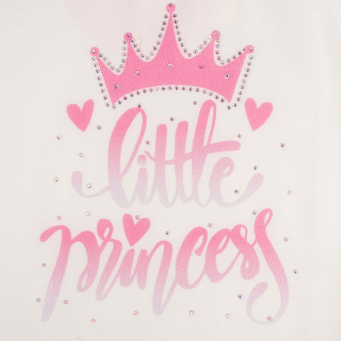 Camiseta Infantil Pampili Little Princess Strass Off White - estampa com strass