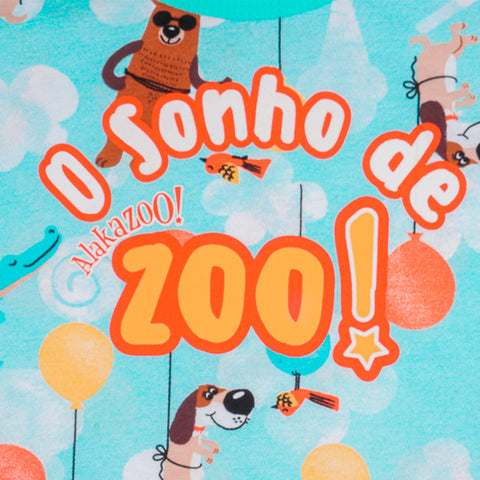Pijama Macaquinho Bebê Alakazoo Zoo no Céu Azul - estampa do pijama infantil