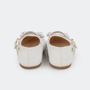 Sapato Infantil Pampili Mini Angel com Laço Duplo Glitter Strass Branco - foto da parte traseira do sapato branco 
