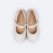 Sapatilha Infantil Bailarina com Velcro Branca - foto superior do calçado