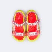 Sandália Papete Infantil Sun Glee Doce Glitter Colorido Neon - parte superior palmilha macia